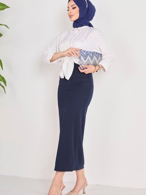 Lacıvert Kalem Etek