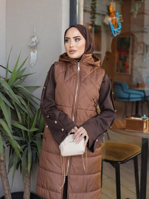 Fermuar Detaylı Kısa Dolum Yelek Fermuar Detaylı Kısa Dolum Yelek