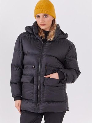 Beli Lastikli Şişme Siyah Mont