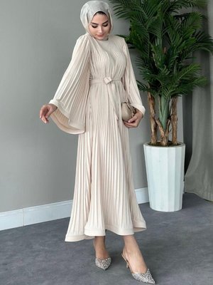 Felix Pliseli Elbise Krem Felix Pliseli Elbise Krem