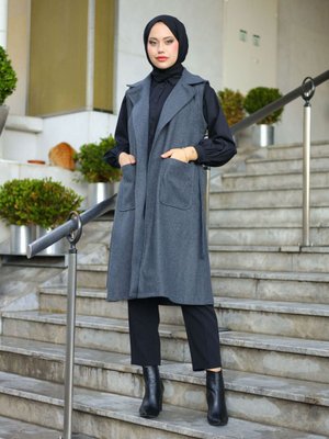 Yelek Antrasit Zenane