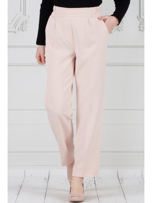 Bej Kemeri Kat Detaylı Dar Paça Pantolon