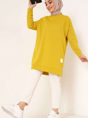 Mevsimlik Bisiklet Yaka Armalı Uzun Spor Modeli Düz Tunik Mevsimlik Bisiklet Yaka Armalı Uzun Spor Modeli Düz Tunik