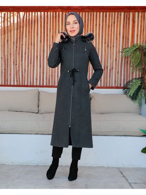 Kmkbin Kadın Astarlı Kaşe Midi Boy Çapraz Fermuarlı Kaban Özaltay Kmkbin Kadın Astarlı Kaşe Midi Boy Çapraz Fermuarlı Kaban Özaltay