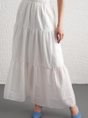 Kloş Etek Beyaz
