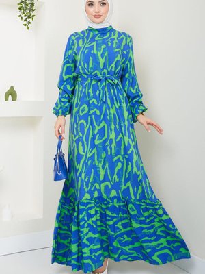 Mery Yazlık Viskon Elbise Yeşil Mery Yazlık Viskon Elbise Yeşil