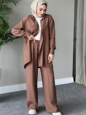 Bery Keten Takım Kahve