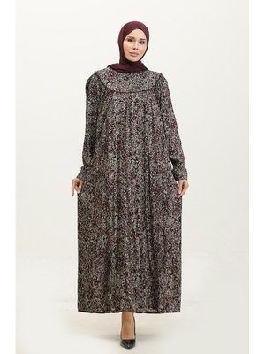 Adelya Büyük Beden Desenli Viskon Elbise 4473l Adelya Büyük Beden Desenli Viskon Elbise 4473l