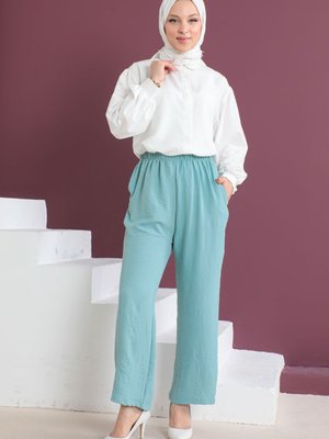 Cepli Ayrobin Pantolon Mint Yeşil Cepli Ayrobin Pantolon Mint Yeşil