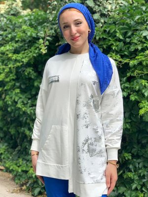 Ekru Arma Baskılı Tunik