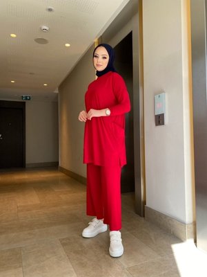 Harika Sandy Pantolonlu Cep Detaylı İkili Takım