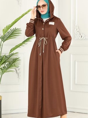 Kahve Beli Tünelli Arma Detay Ferace Kahve Beli Tünelli Arma Detay Ferace