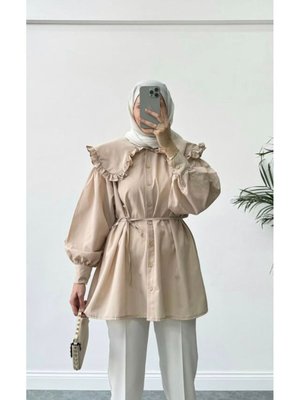 Bebe Yaka Kuşaklı Gömlek