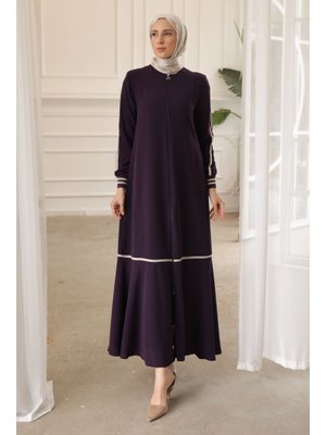 Mürdüm Kol Ribanalı Ferace Mürdüm Kol Ribanalı Ferace