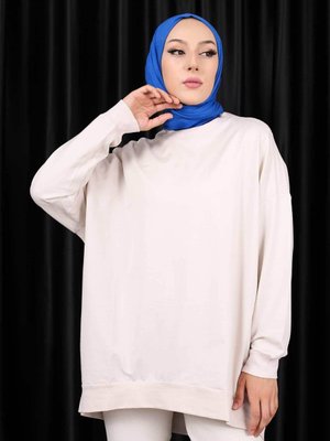 Taş İki İplik Oversize Sweatshirt Taş İki İplik Oversize Sweatshirt