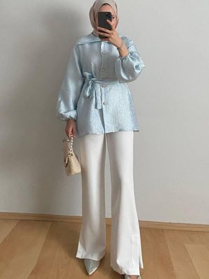 Gök Mavi Ceketi Taşlı Abiye Takım Gök Mavi Ceketi Taşlı Abiye Takım