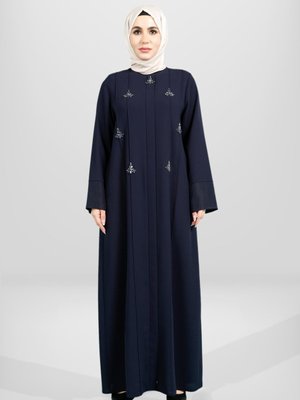 Lacivert Taşlı Ferace