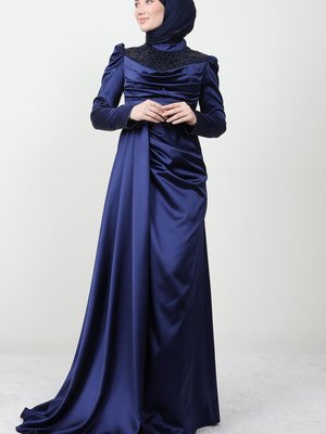 Pul Degaje Abiye Elbise Lacivert Pul Degaje Abiye Elbise Lacivert