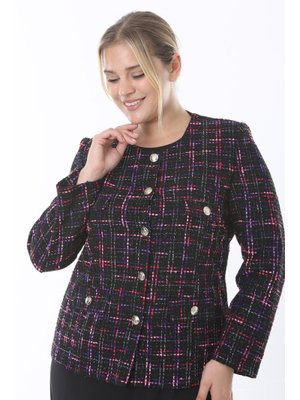 Büyük Beden Siyah Tek Ceket