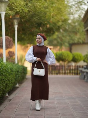 Kemerli Elbise Kahverengi