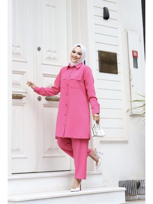 Cep Detaylı Fuşya Takım