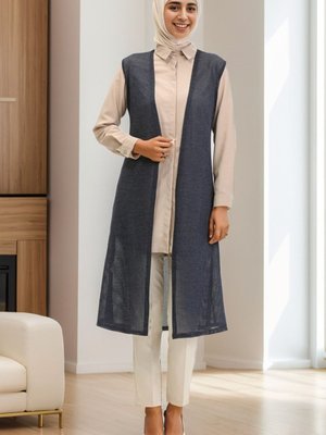 Sade Uzun Baharlık Yazlık Yumuşacık Yelek