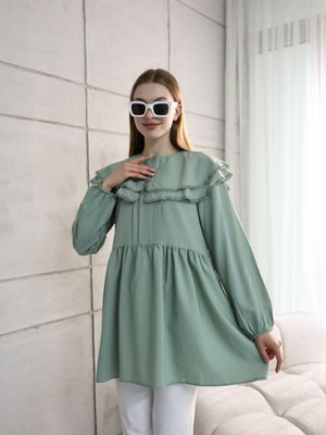 Pelerin Yaka Danteli Gömlek Pelerin Yaka Danteli Gömlek