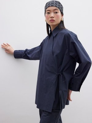 Kruvaze Kapama Premıum Gömlek Lacivert