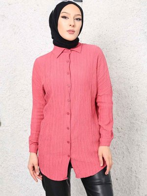 Gül Kurusu Salaş Krinkıl Gömlek