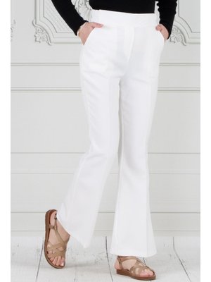 Beyaz İspanyol Paça Pantolon