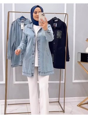 Kadın Tesettür Kot Ceket
