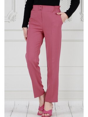Pembe Cepli Dar Paça Pantolon