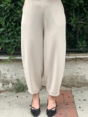 Bej Cepli Şalvar Pantolon