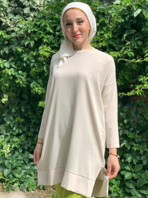 Bej Düşükkol Tunik Bej Düşükkol Tunik