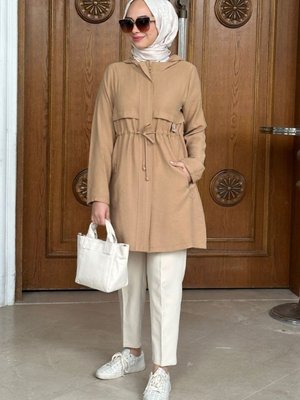 Kapüşonlu Ham Keten Kap