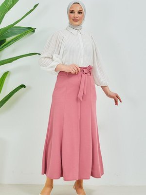 Kuşak Detaylı Etek Brc15m01 Gülkurusu