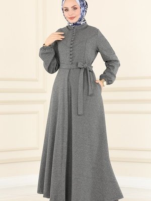 Gri Düğmeli Kışlık Ferace Gri Düğmeli Kışlık Ferace