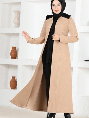 Kürklü Kaşe Kaban Vizon