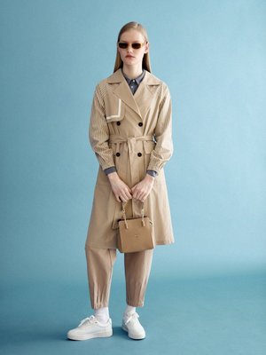 Kolları Garnili Trençkot Bej