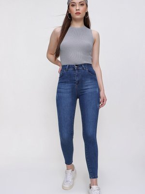 Mavi Yüksek Bel Kot Pantolon