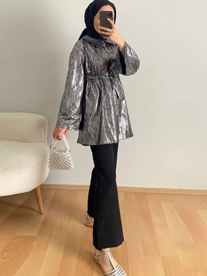 Siyah Parlak Baskılı Şık Takım Siyah Parlak Baskılı Şık Takım