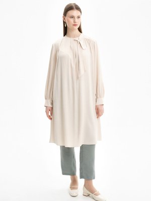 Bağlama Yaka Detaylı Viskon Abiye Tunik