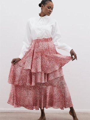 Fırfırlı Etek Kırmızı K