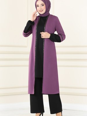 Pullu Tesettür Takım Elbise