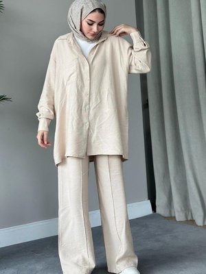 Bery Keten Takım Bej