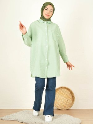 Çizgili Kırınkıl Gömlek Çizgili Kırınkıl Gömlek