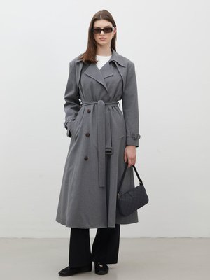 Parıs Oversıze Kruvaze Trençkot Gri Parıs Oversıze Kruvaze Trençkot Gri
