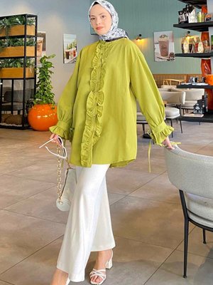 Oversize Flores Fırfırlı Tunik