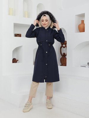 Içi Tam Kürklü Büyük Beden Su Rüzgar Geçirmez Bondik Mont Ve Kaban