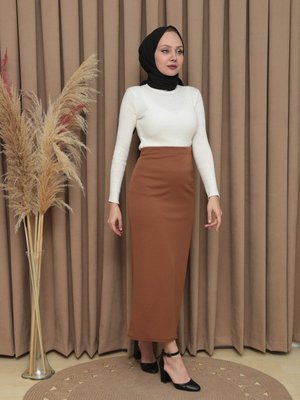 Bisküvi Beli Lastikli Kalem Etek